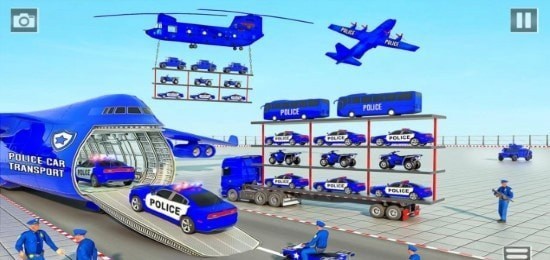 警察货物运输卡车